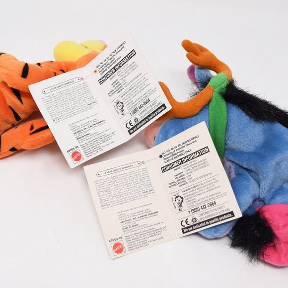 Disney Mattel Holiday Eeyore Tigger Antler Santa Hat Tags Christmas Plush Pooh - Picture 9 of 16